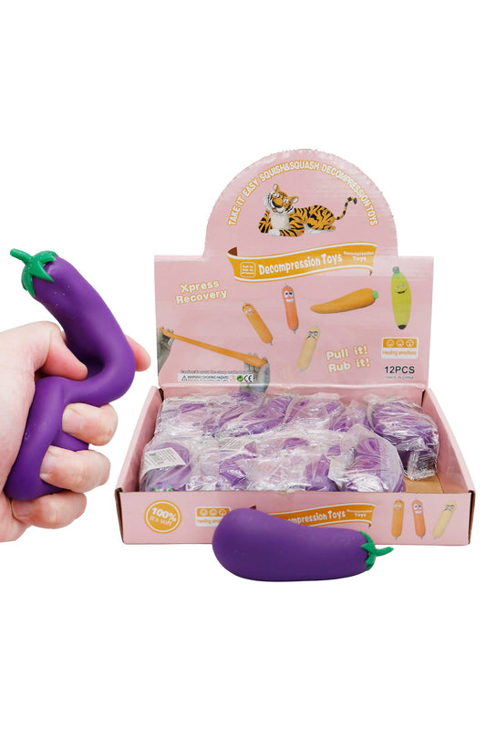 Eggplant Sand Filled Stretch Pull Squishy