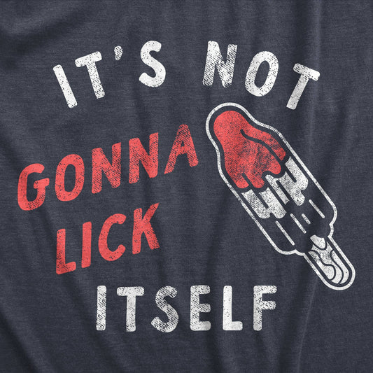 It’s Not Going to Lick Itself Funny Men’s Graphic T-Shirt – Adult Humor Meme Tee