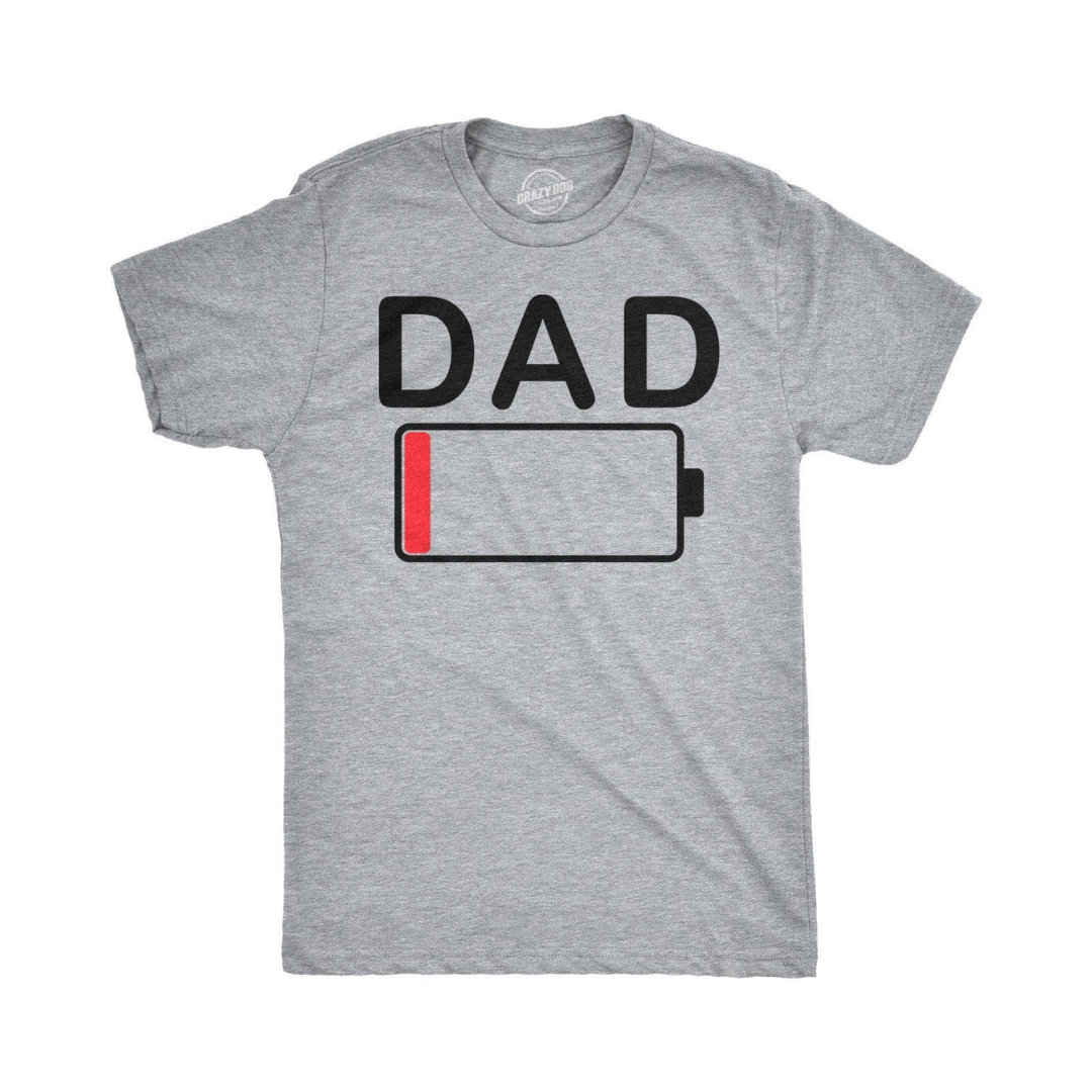 Low Battery Dad Funny Men’s Graphic T-Shirt – Father’s Day Gift Tee