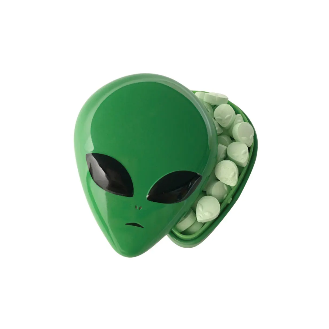 Alien Head Sours - Green Apple Candy Collectible Tin