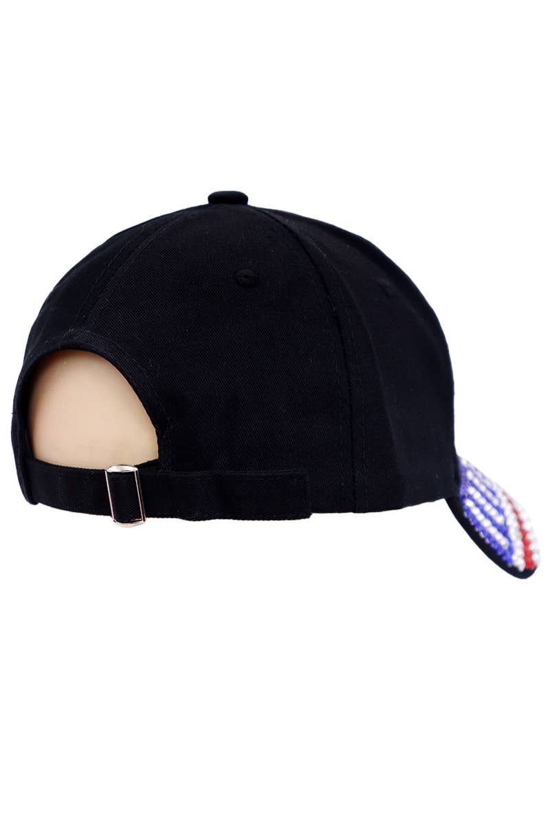 USA American Flag Bling Rhinestone Baseball Cap