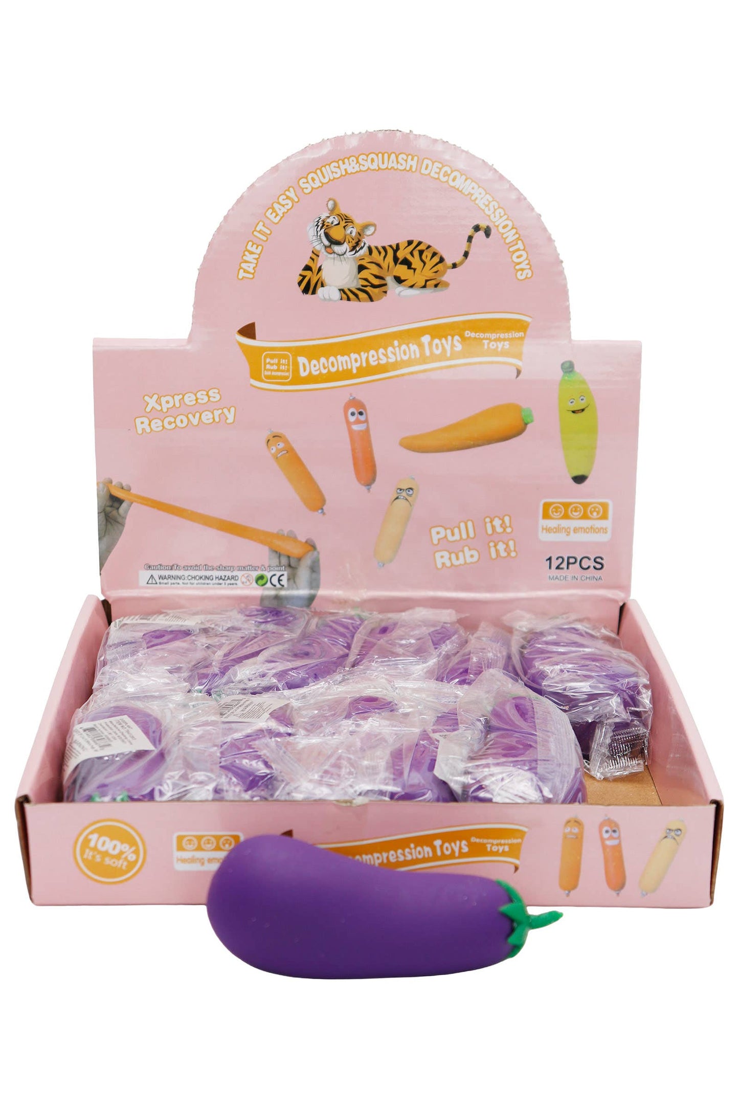 Eggplant Sand Filled Stretch Pull Squishy