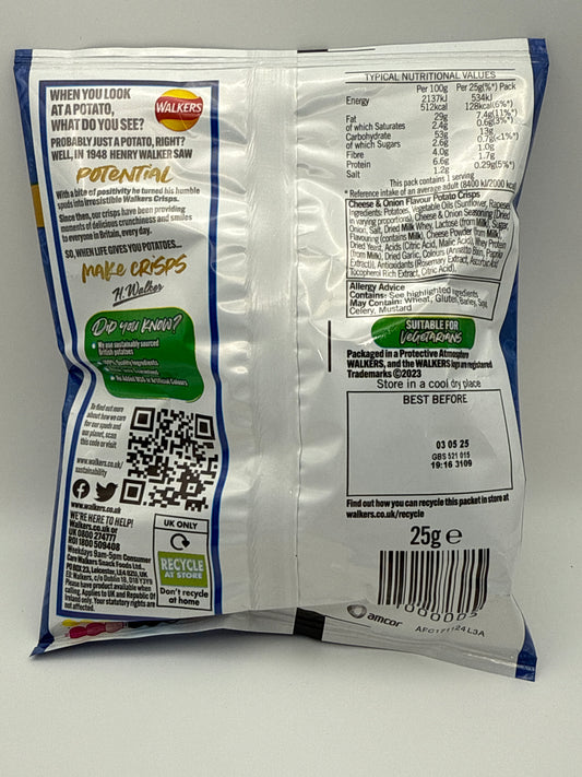 🇬🇧 Walkers Cheese & Onion – British Classic, Full Send Flavor 🧀🧅