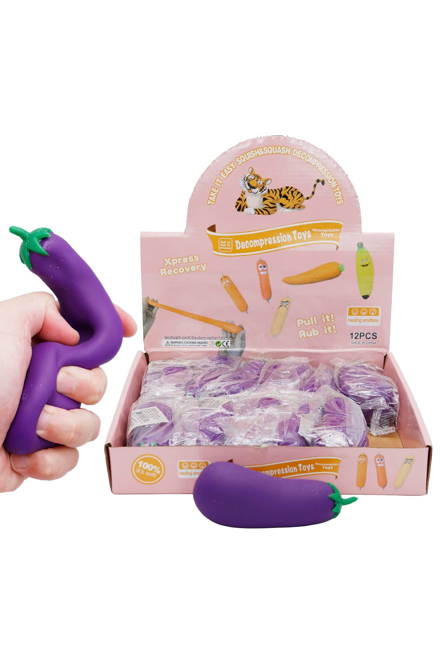 Eggplant Sand Filled Stretch Pull Squishy