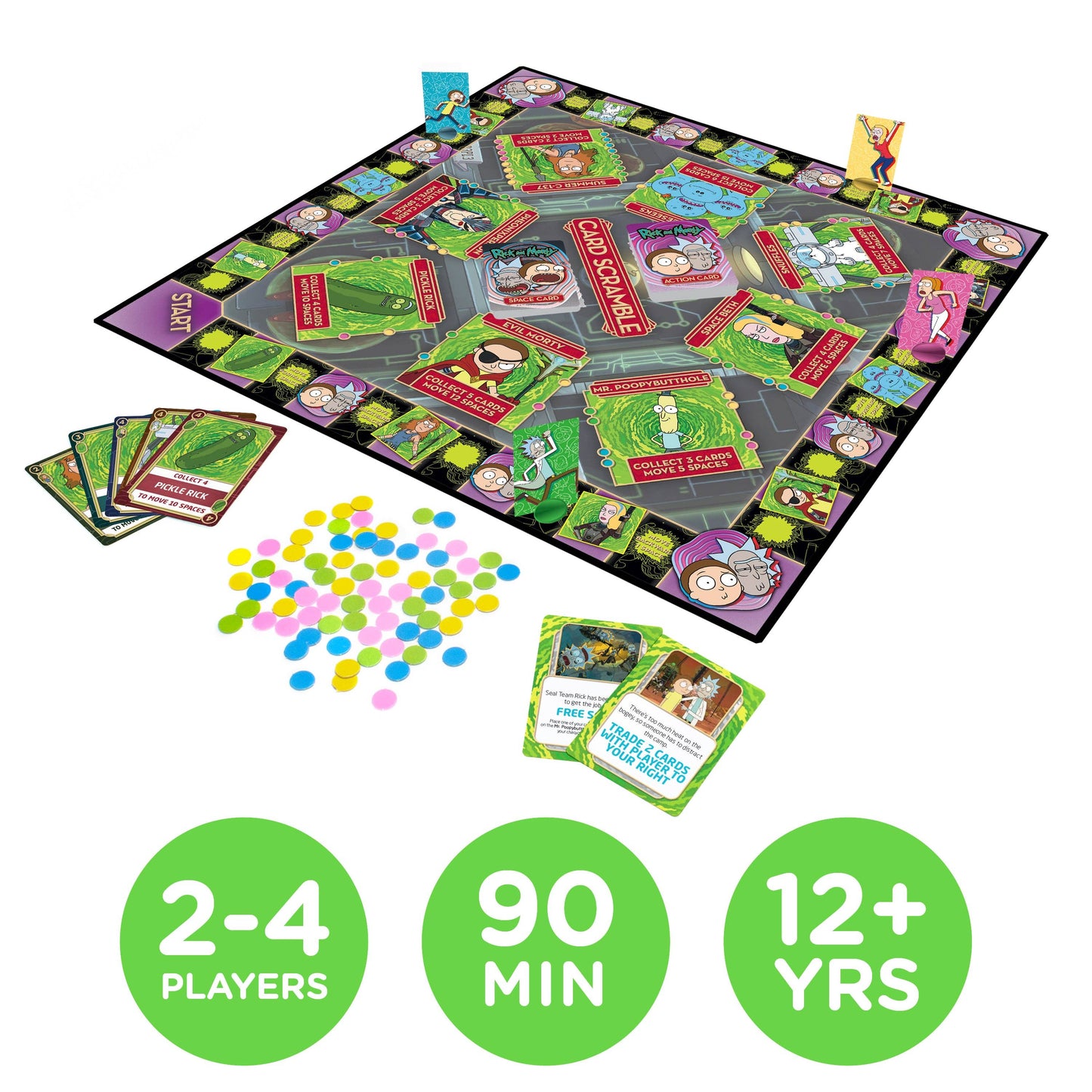 Rick & Morty Card Scramble Board Game