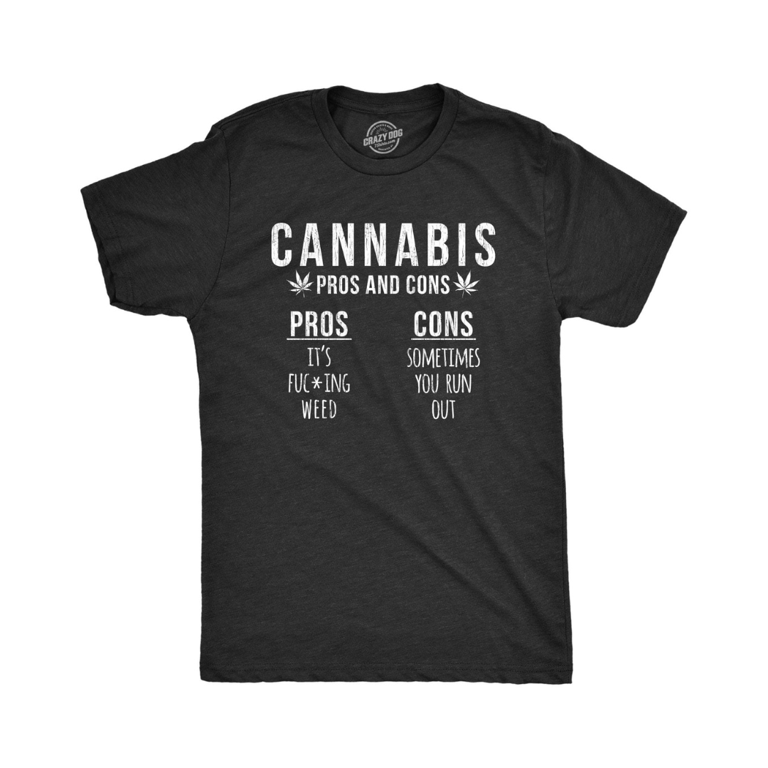 Cannabis Pros And Cons Men's Tshirt 420 Graphic Tee Western