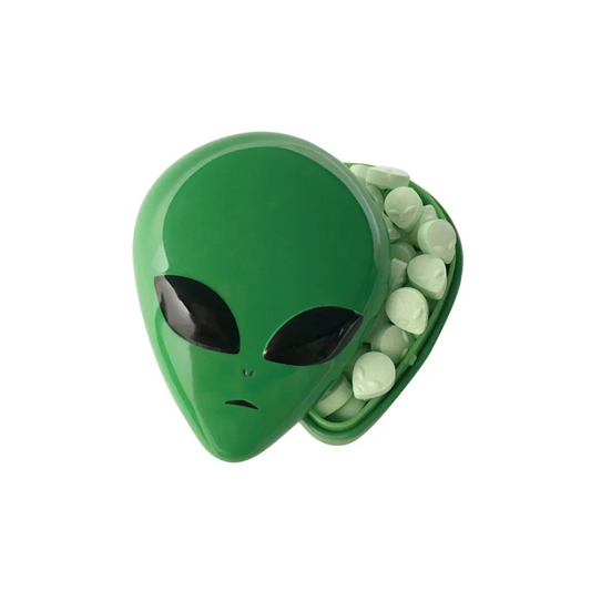 Alien Head Sours - Green Apple Candy Collectible Tin
