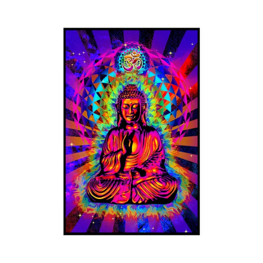 🌀 Cosmic Buddha Blacklight Poster