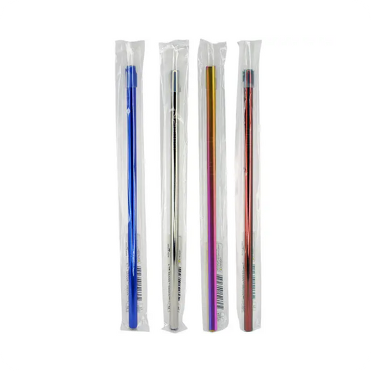 🥤 Reusable Metal Straw – 10.25” w/ Rubber Tip