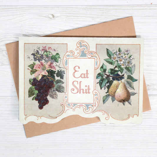 💐 Eat Shit – Vintage-Inspired Insult Greeting Card